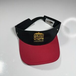 Falcon red & Black sun visor gold embroidered Golden Nugget Laughlin casino logo